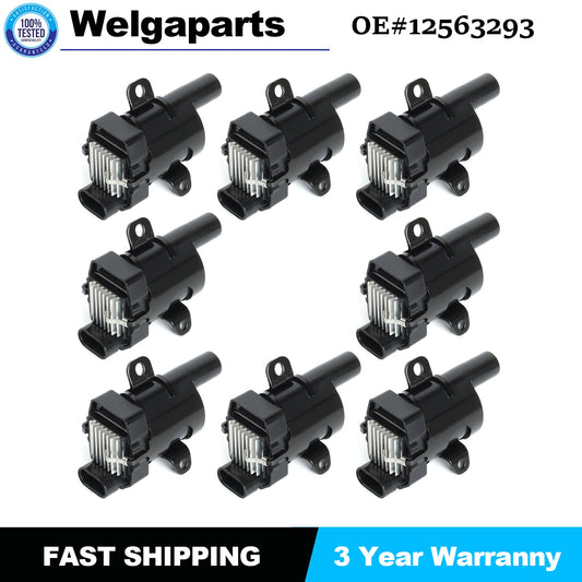 8PCS for Chevy Silverado Tahoe for GMC for Sierra for Cadillac 12563293 Round Ignition Coil