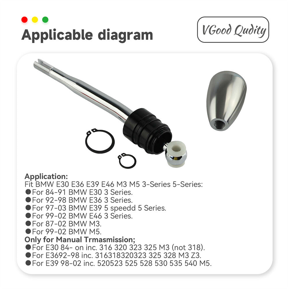 Quick Shift Short Throw Shifter  Knob for BMW E30 E36 E39 E46 M3 M5 3/5 Series