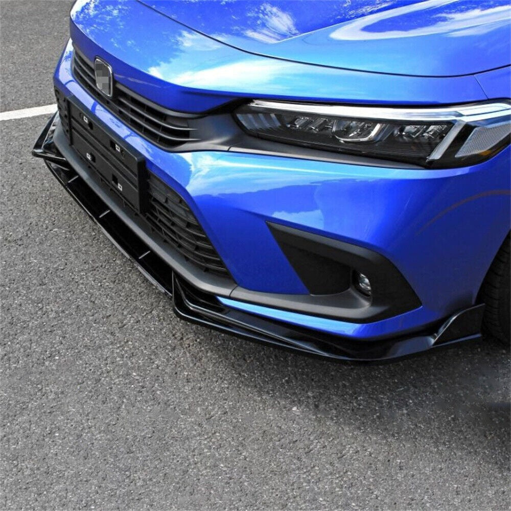 Glossy Black ABS Plastic Front Bumper Lip Body Kit Spoiler For 2022 for Honda for Civic