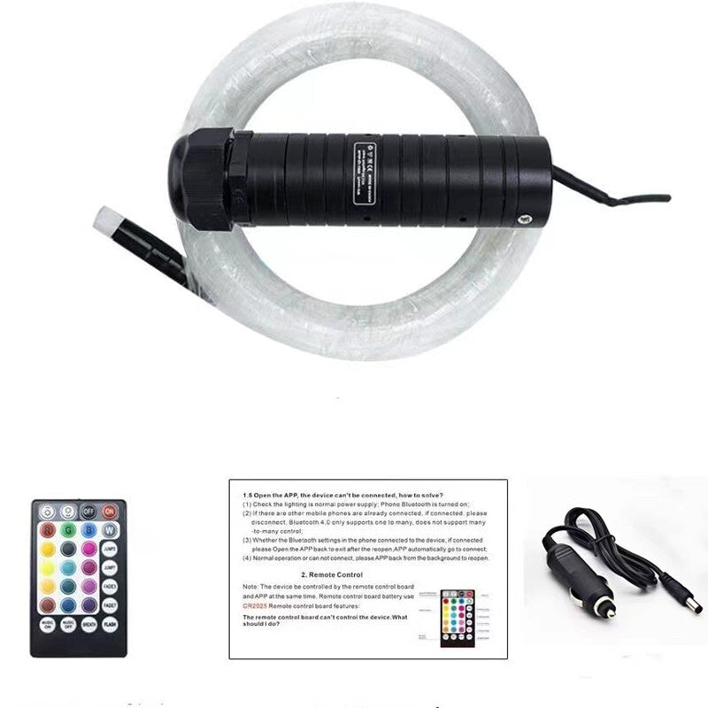 LED Fiber Optic Car Light DC12V 6W RGB Car Roof Star Lights RF Remote Control