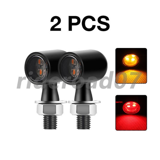 2pcs Motorcycle LED Turn Signal Lights Amber Red Blinker Light Universal