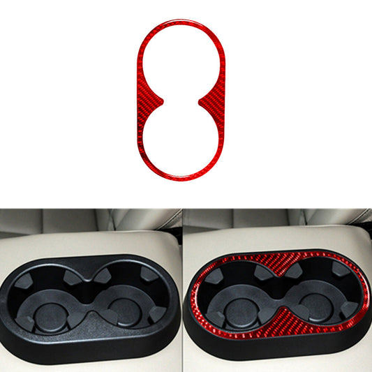 Red Carbon Fiber Rear Armrest Cup Holder Trim For Silverado/tahoe/ for sierra 2007-14