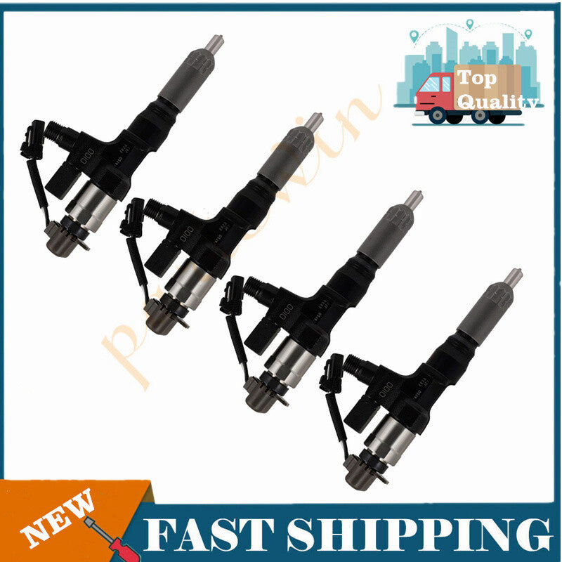4-pack diesel injectors suitable for Jilinuo 3.8L, 4.7L, 5.0L, 6.5L, and 7.7L engines. 23670-E0010 095000-6593