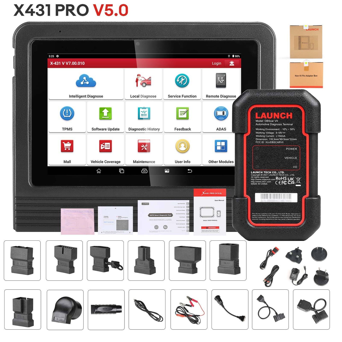 LAUNCH X431 V V5.0 Full System Diagnostic-Tool Bi-Directional Control ECU Coding