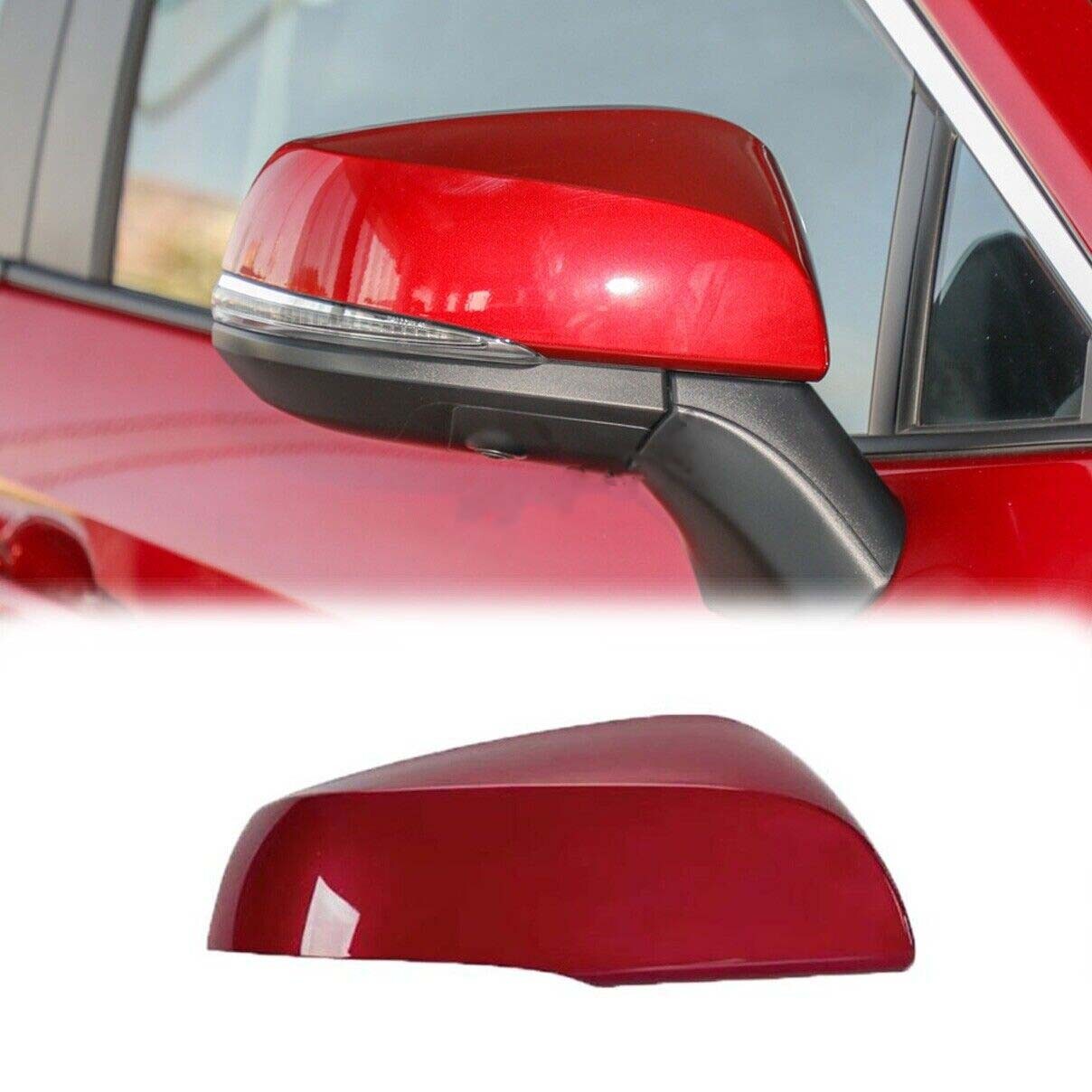 Red Right Passenger Car Rear Mirror Cap Cover For ToyotaRAV4 19-22