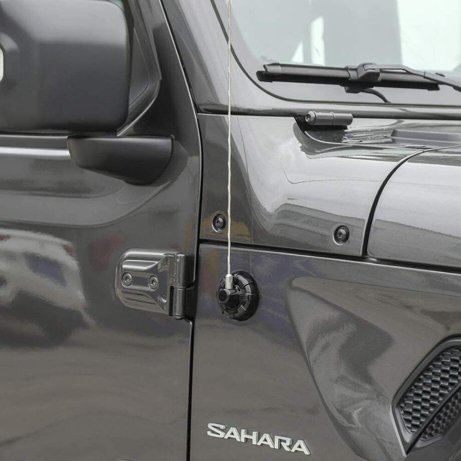 Fit for 2018-2023 for Jeep for Wrangler JL ABS Gloss Black Look Antenna Base Cover Trim