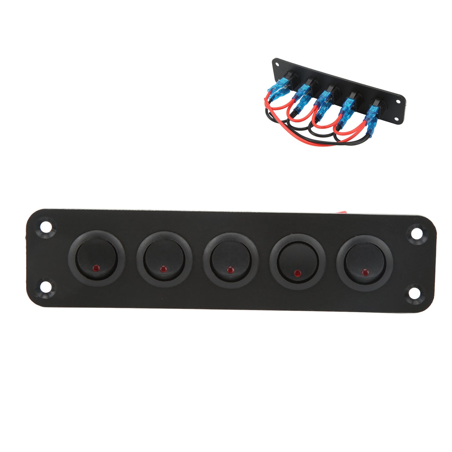 Hot New Switch Panel 5 Gang Light Rocker Switched Red Lighting 12V 16A For Boat