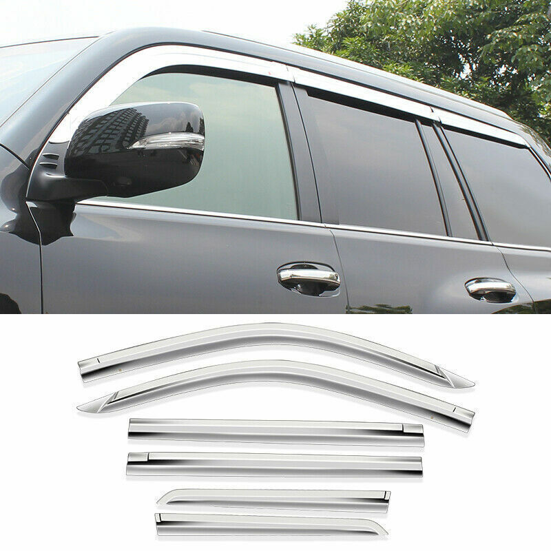 for Lexus GX460 2010-23 Chrome Window Wind Visors Sun Rain Guard Vent Deflectors