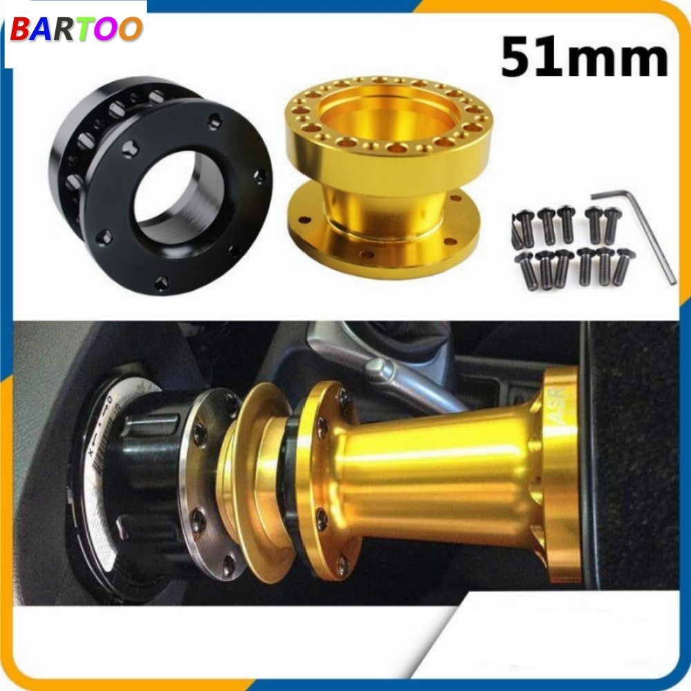 2/51mm Height Steering Wheel Spacer Adapter Hub Boss Kit Aluminum 6 Hole Black
