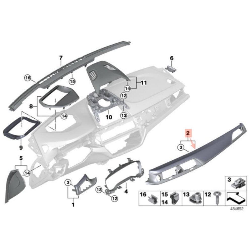 Front Dash Air Vent for BMW G30 17-23