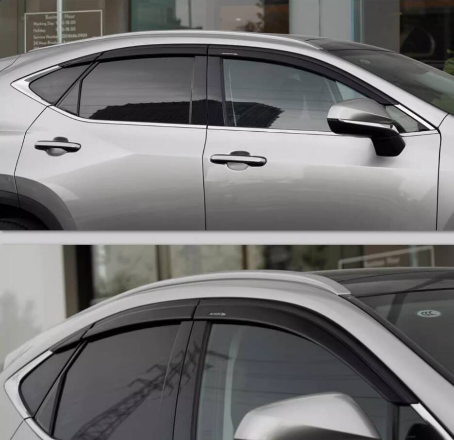 for Lexus RX 350 2023-2024 Black ABS Window Visor Vent Shades Sun Rain Guard 6x