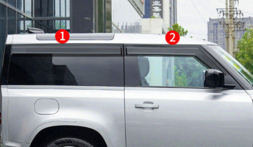 Sun Rain Shield Black 4PC Side Window Visor for Land Rover for Defender 90 2020-2023