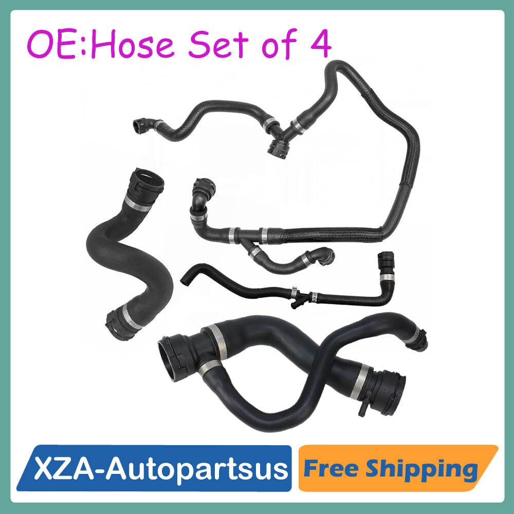 Upper Radiator Coolant Hose With Vent Hose Set of 4 for 2007-13 for BMW E70 X5 3.0si