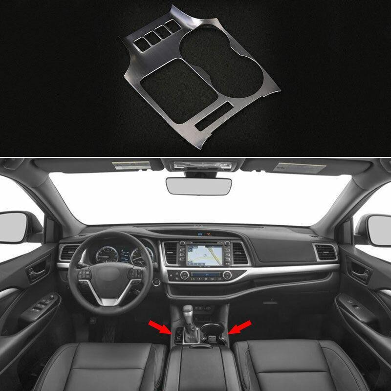 Silver Titanium Interior Gear Shift Panel Trim for Toyota Highlander 2014-2019