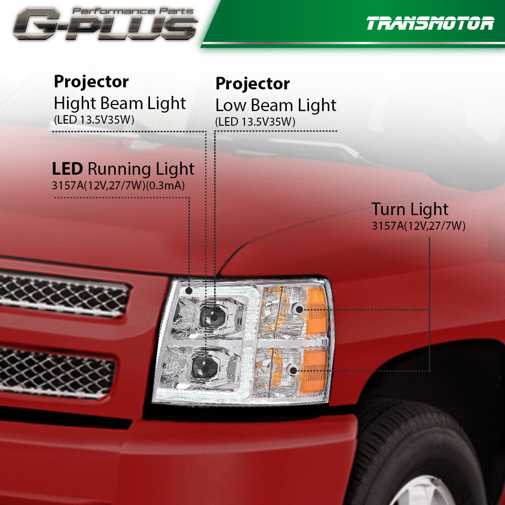 Select 07 - 2013 Red Purple Red Flag LED DRL Bronze Light