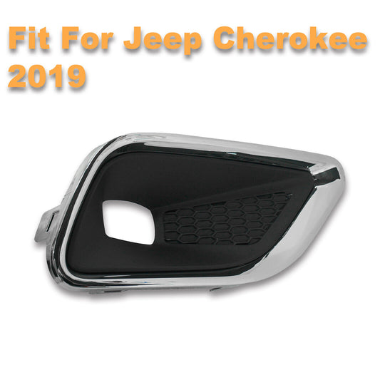 Right Chrome Trim Bumper Fog Light Cover Bezel Fit for Jeep Cherokee 2019-2020