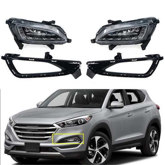 1 Set LED DRL Daytime Running Light Fog Lamps for Hyundai for Tucson 2016 2017 2018