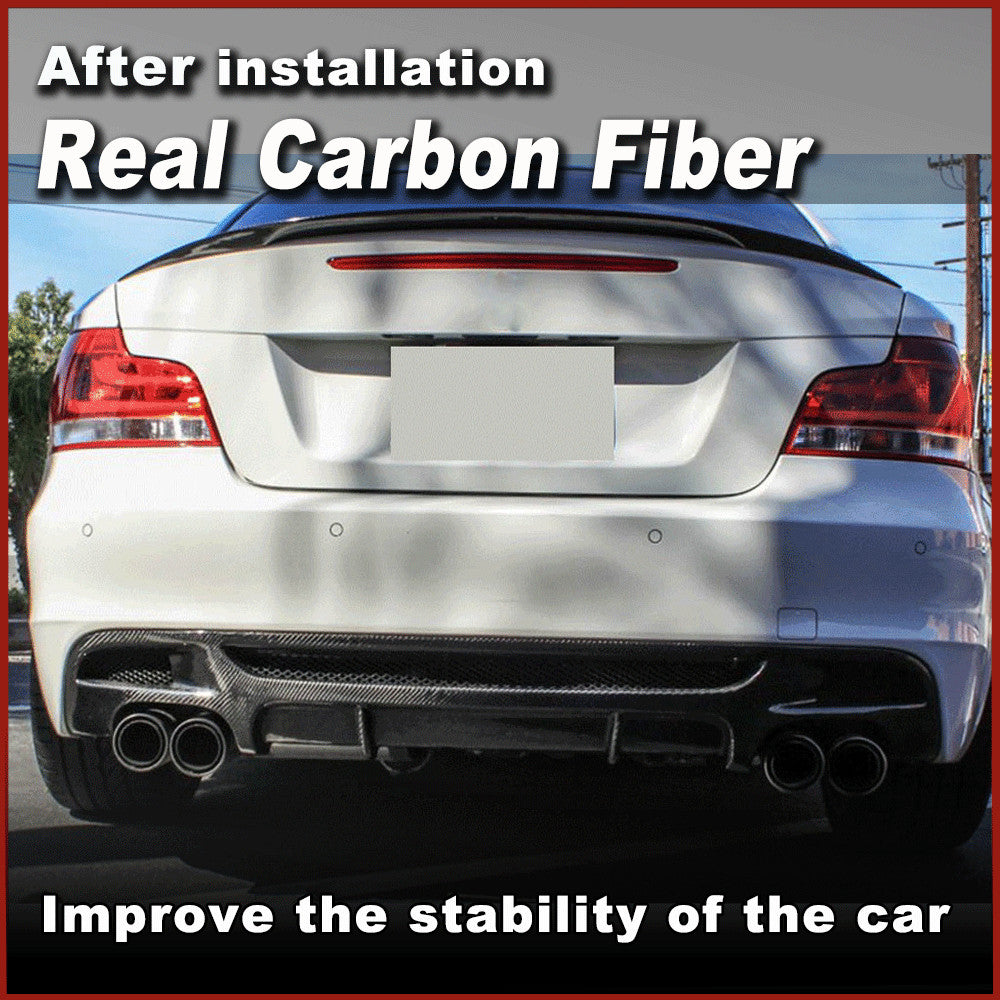 REAL Carbon Rear Bumper Diffuser Quad for BMW 1-Series E82 135i M Tech M-Sport