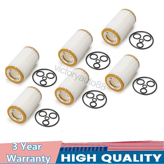 6-piece oil filter kit with sealing rings for new for Mercedes-Benz HU 718/5 X engines 0001802609