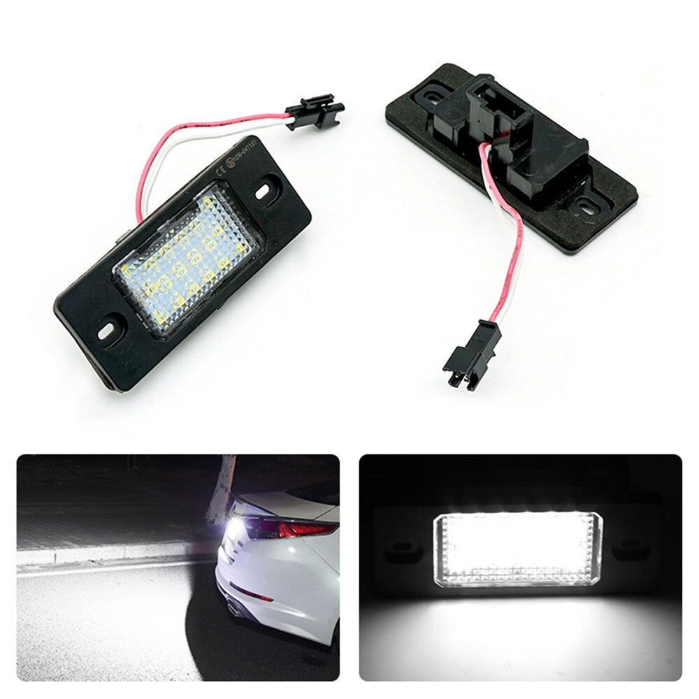 2Pcs Rear LED Number License Plate Light White Lamps for VW Touareg 2003-2010