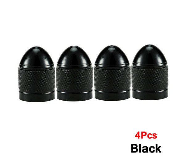4-piece car tire valve cover rod air dust cover black and white skull  for ford