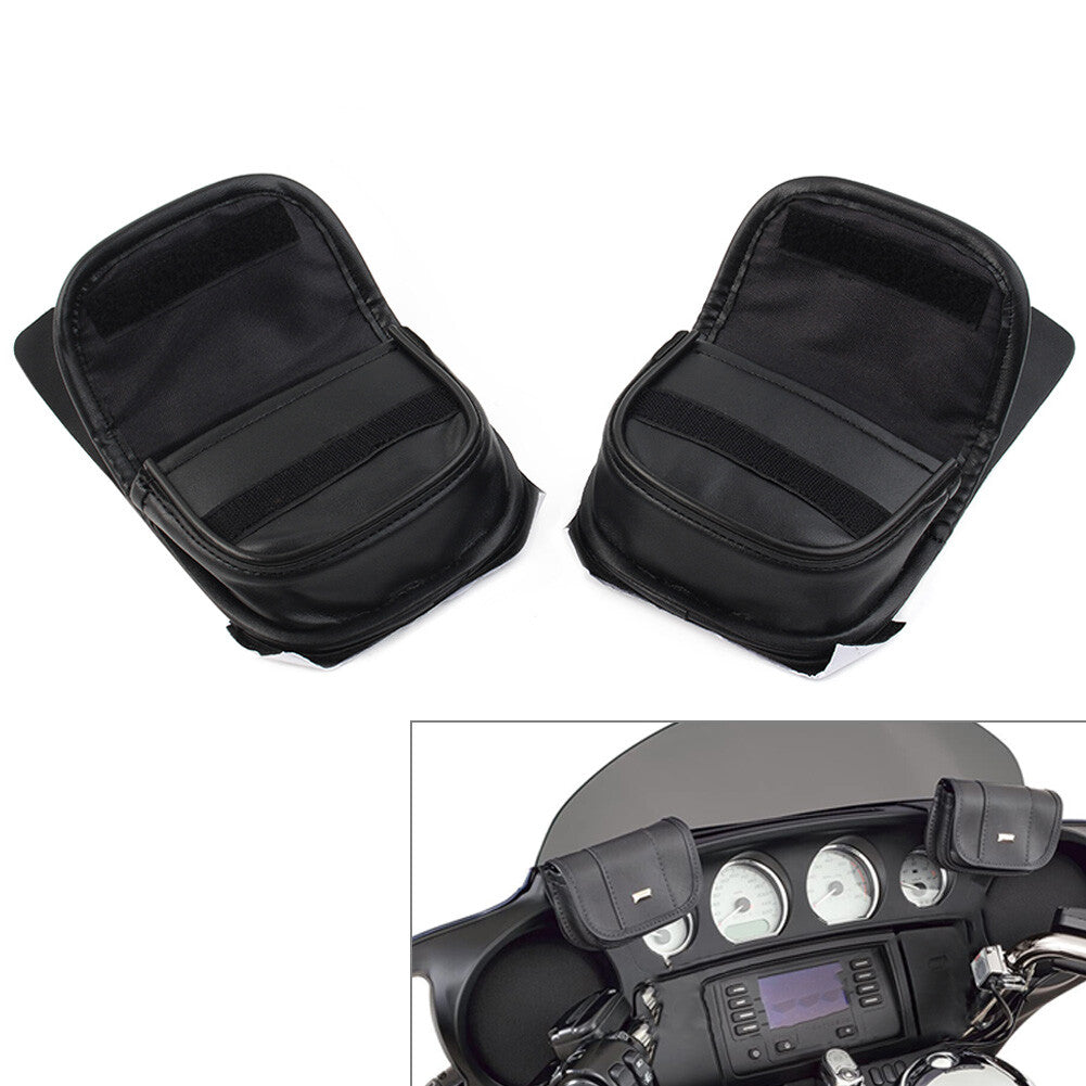 Windshield Bags Dual Pouches for Harley Touring Street Glide Special FLHXS Black