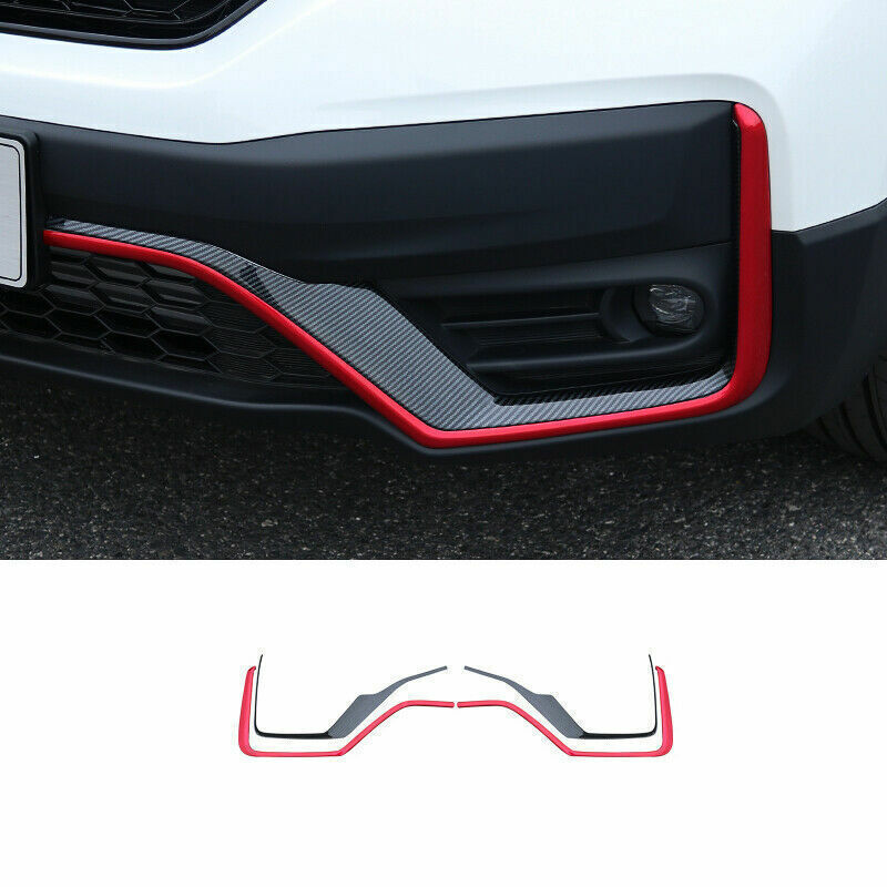 for Honda CR-V 2020-2022 Red Carbon Fiber Front Bumper Lower Strip Guard Trim 4P