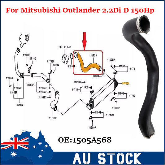 1X NEW Turbo Intercooler Hose 1505A568 for Mitsubishi Outlander 2.2Di D 150Hp AU