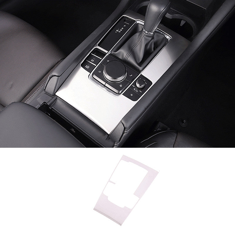 for Mazda 3 Axela 2019-23 Steel Silver Central Console Gear Shift Cover Trim 1X