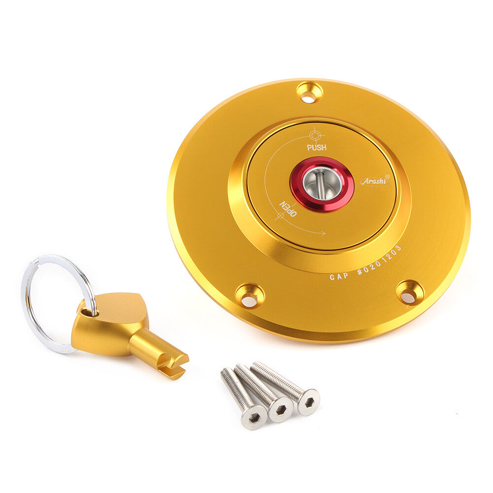 for Kawasaki ZX-10R 2004-05 ZX-9R 2000-2003 Gold Gas Fuel Tank Cap  Key