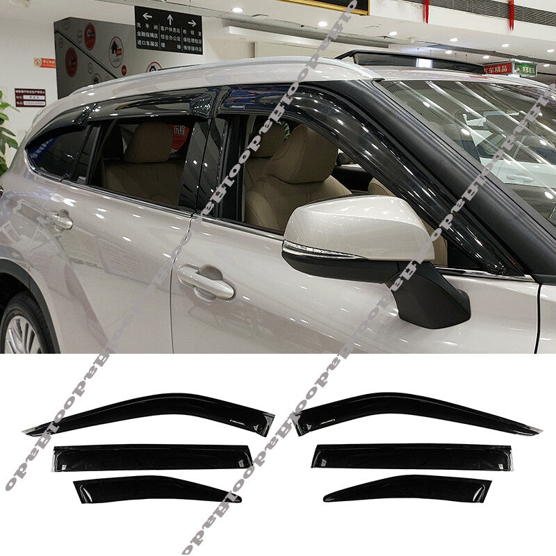 for Toyota Highlander 2020-23 Black Car Window Visor Vent Shades Sun Rain Guard