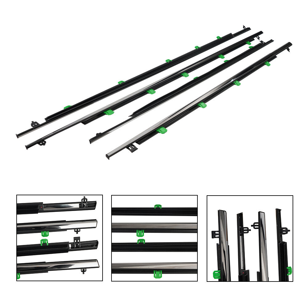 Chrome window molding trim Weatherstrip sealing belt kit for Honda CRV 2007 - 2011
