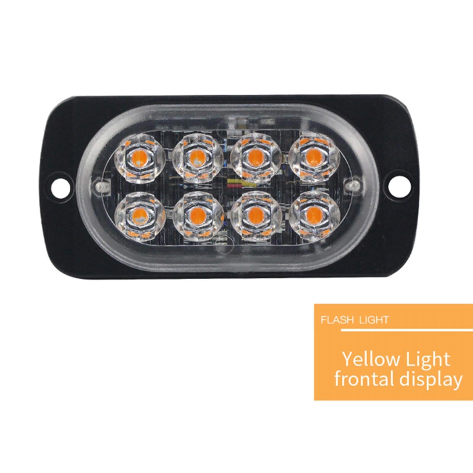 6500K 12V-24V 24W Universal Car Truck 8-LED Emergency Flash Light Signal Lamp