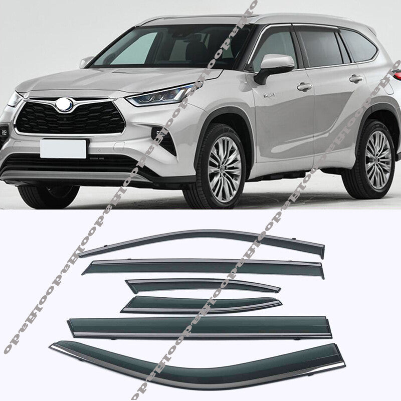 6pcs for Toyota Highlander 2020-2023 Car Window Visor Vent Sun Shade Rain Guard