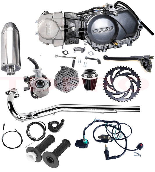 for Lifan 125cc engine motor kit replacement for 110cc, 70cc, and 90cc Dirt Pit bicycles from Taodao SSR