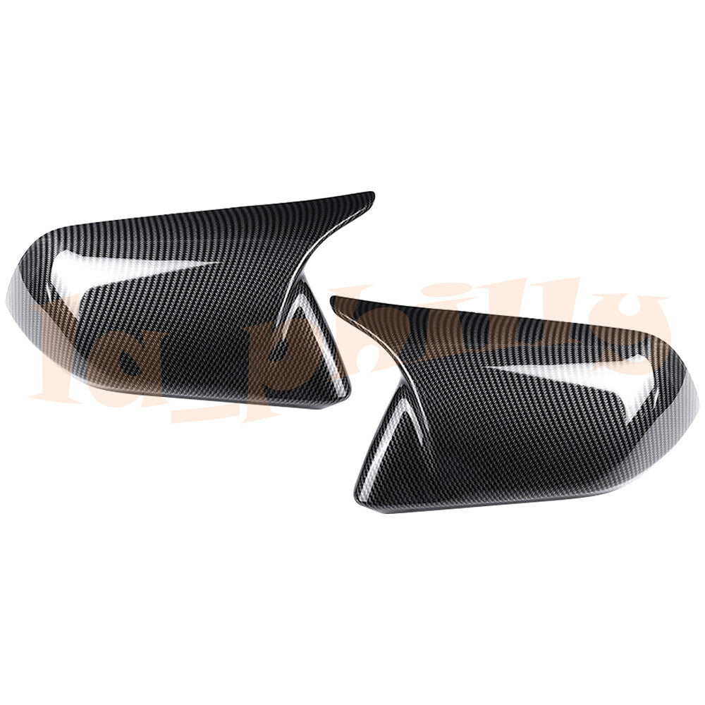 Carbon Fiber Horn Style Rearview Side Mirror Cover Fit for Ford for Mustang 2015-22