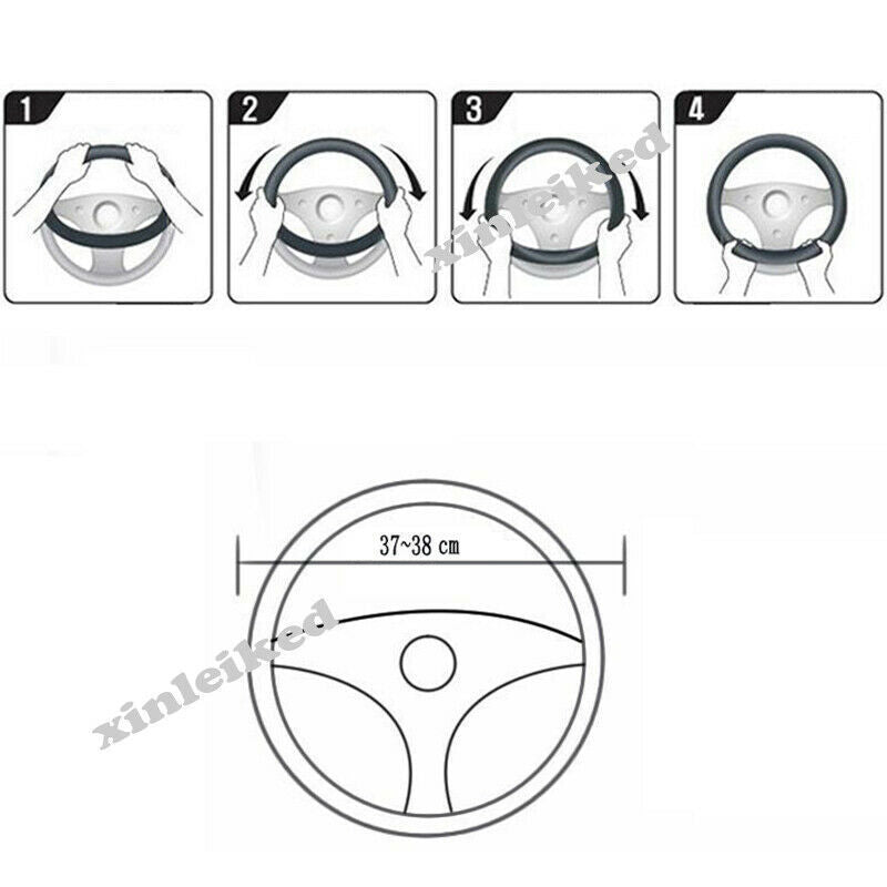 for Hyundai Santa Fe IX45 2019-2021 Leather Steering Wheel Decor Cover Trim 1P