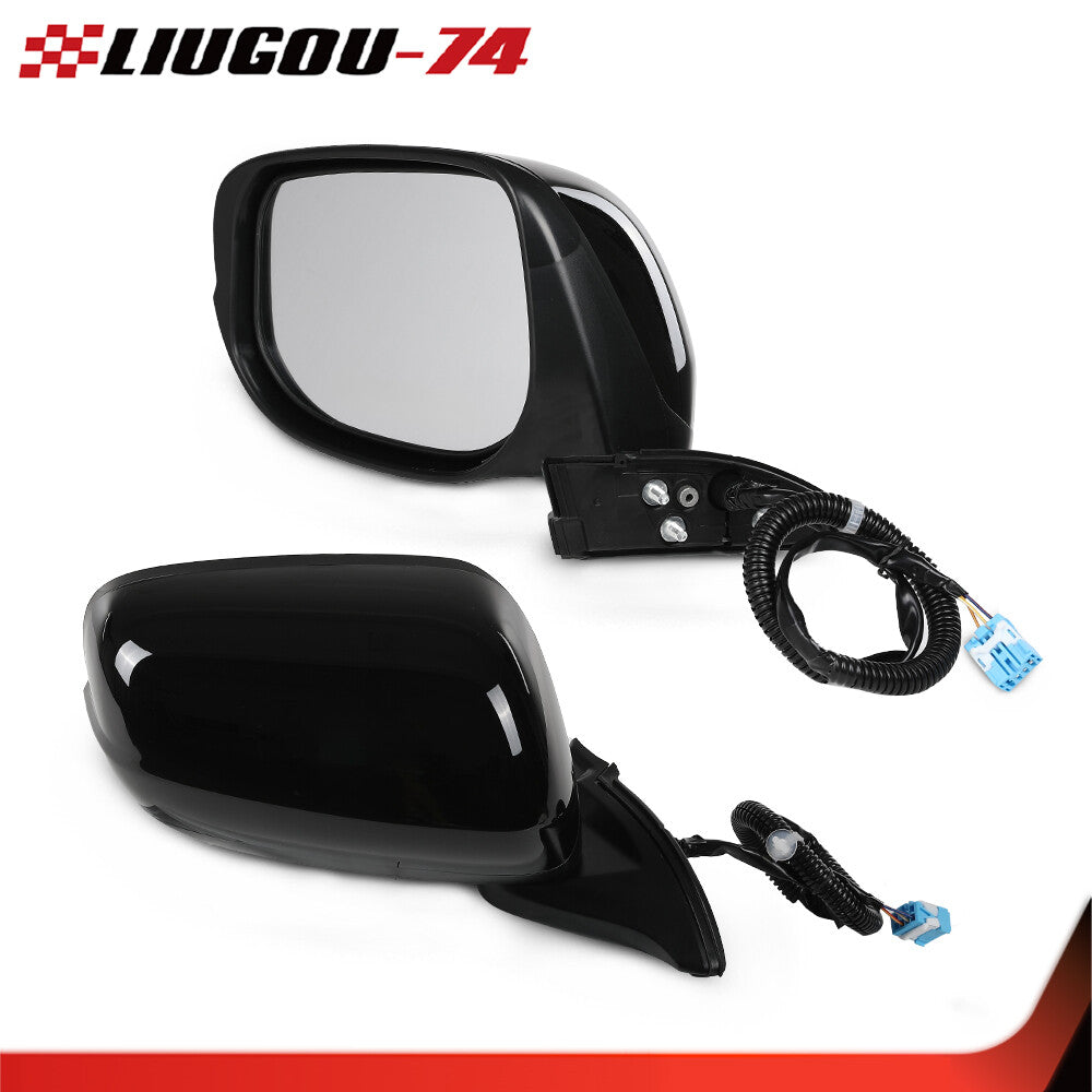 Suitable for 2009-2014 for Honda models, one pair of manual folding side mirrors, 3-pin, new, black.
