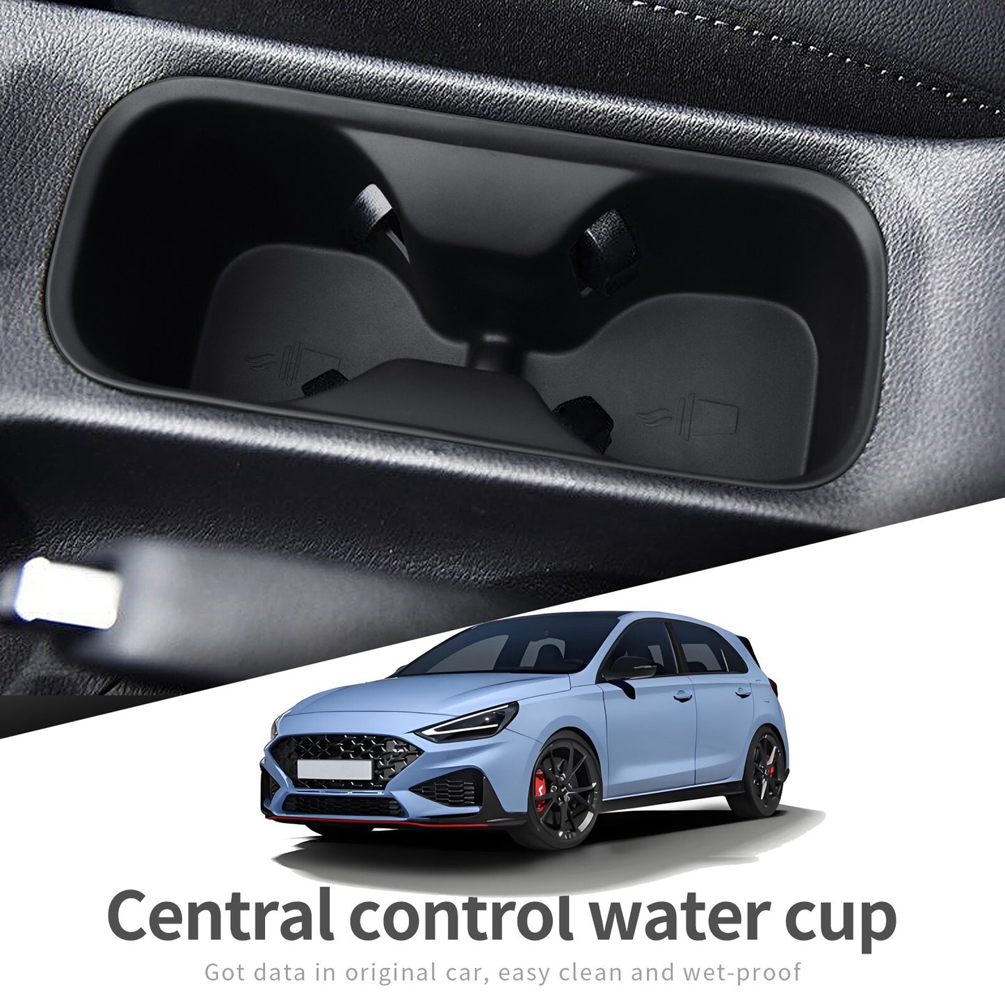 for Hyundai I30 I30 N Cup Holder Storage Box Shock-Absorbing Central Armrest