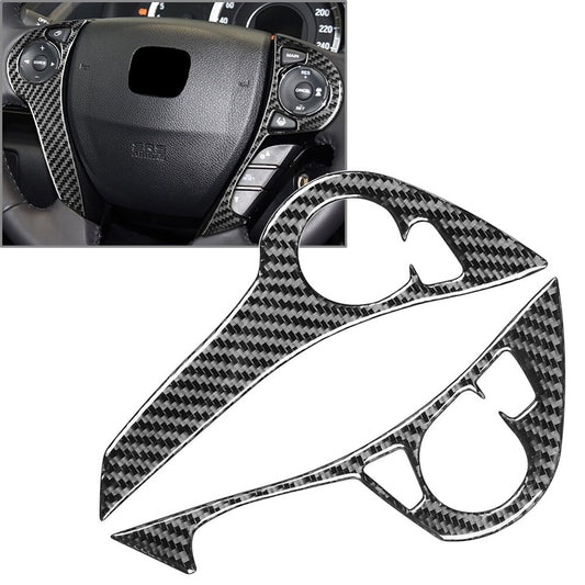 Carbon Fiber Inner Steering Wheel Button Cover for Honda Accord 2013-17 Black