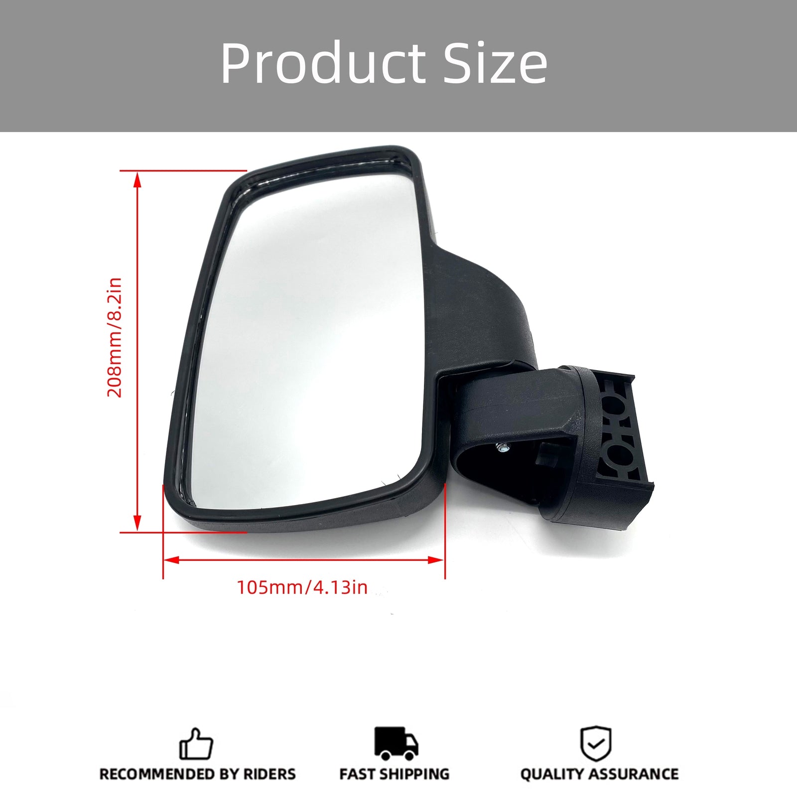 1.75 2 Breakaway Side Mirrors Rear View Mirror Set for Polaris Ranger RZR UTV