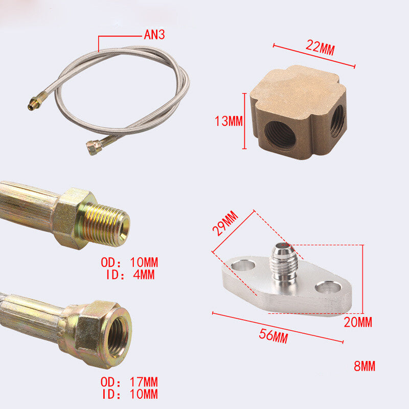 Universal Turbo Oil Line Kit Feed Return Drain