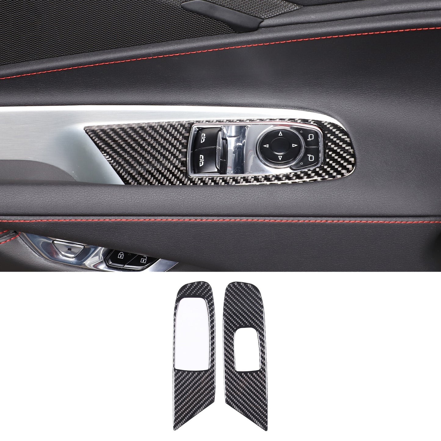 ABS glossy black dashboard side strip trim sticker for Range Rover Sport 2018-22