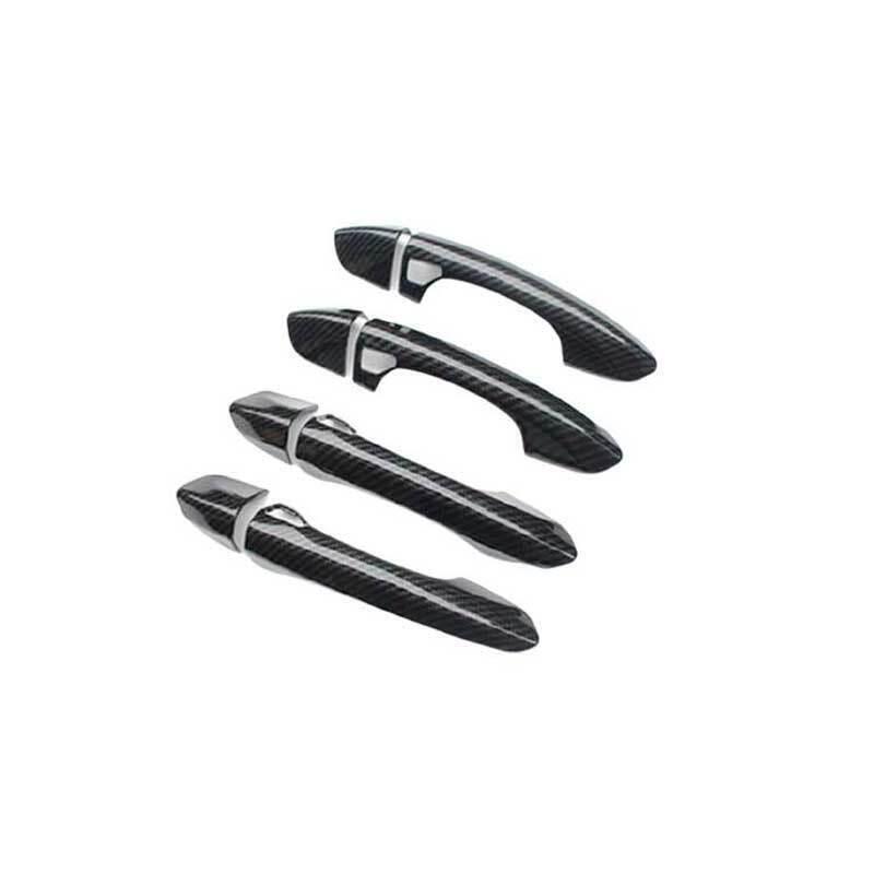 Outside for Smart Door Handle Cover Trim 8PCS for Ford Edge 2015-2021 Carbon Fiber