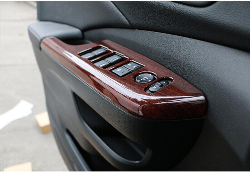 Red Wood Grain Window Lock Lift Panel Trim Frame for HONDA CR-V CRV 2012-2016