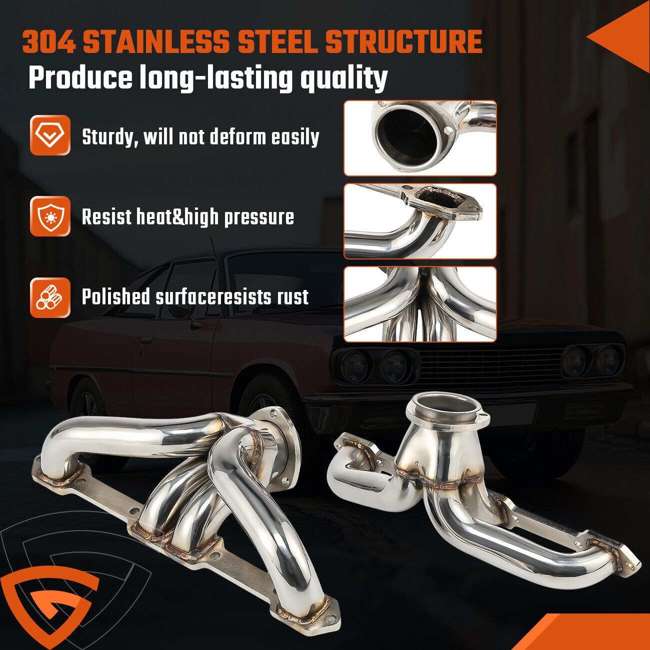 Stainless Exhaust Headers Super Short Small Block For/ for Chevy Impala Nova for Corvette