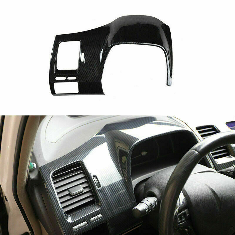 for Honda for Civic 2006-2011 Carbon Fiber ABS Dashboard Instrument Upper Cover Trim