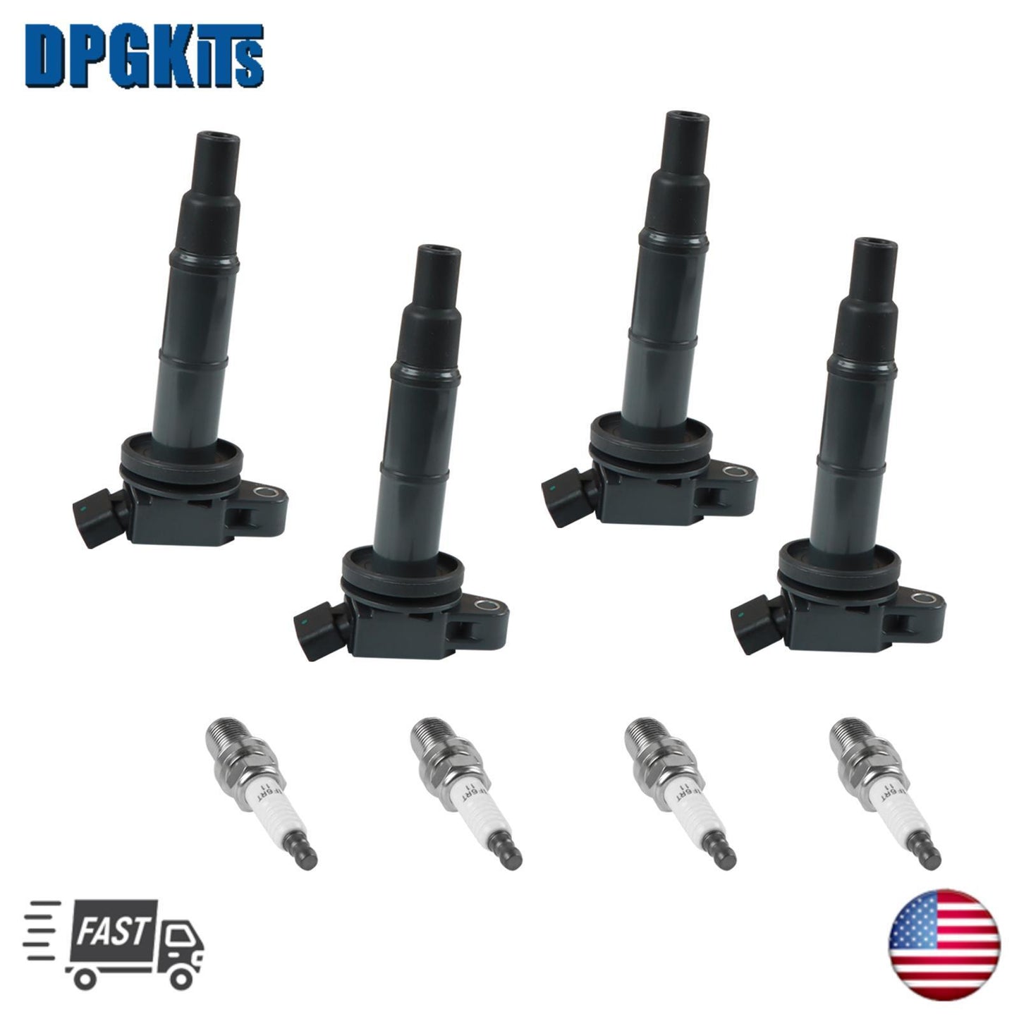 4 Ignition Coils  4 Iridium Spark Plugs For 2002-2011 for Toyota for Camry 2.4L UF333