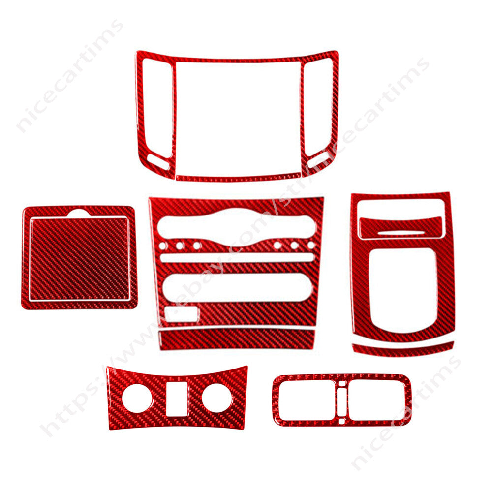 12Pcs Red Carbon Fiber Interior Full Set Trim Kit for Infiniti G37 Sedan 2010-13