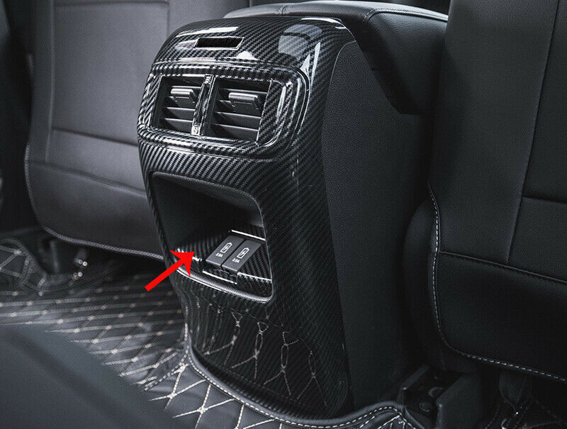 Rear USB Socket Switch Cover Trim 1PCS for Honda CRV CR-V 17-2022 Carbon Fiber